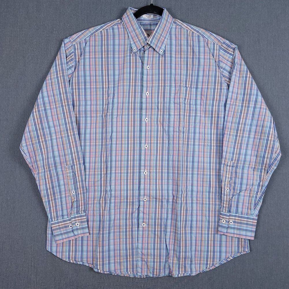 Peter Millar Crown Finish Shirt Mens Size XL Check Long‎ Sleeve Button Up - Picture 2 of 11